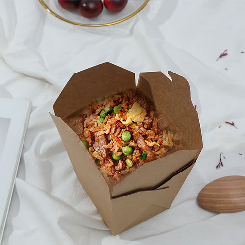 8OZ  Square Kraft Noodle  Box