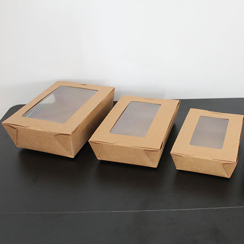 Natural Kraft  Lunch Box With 2 Windows